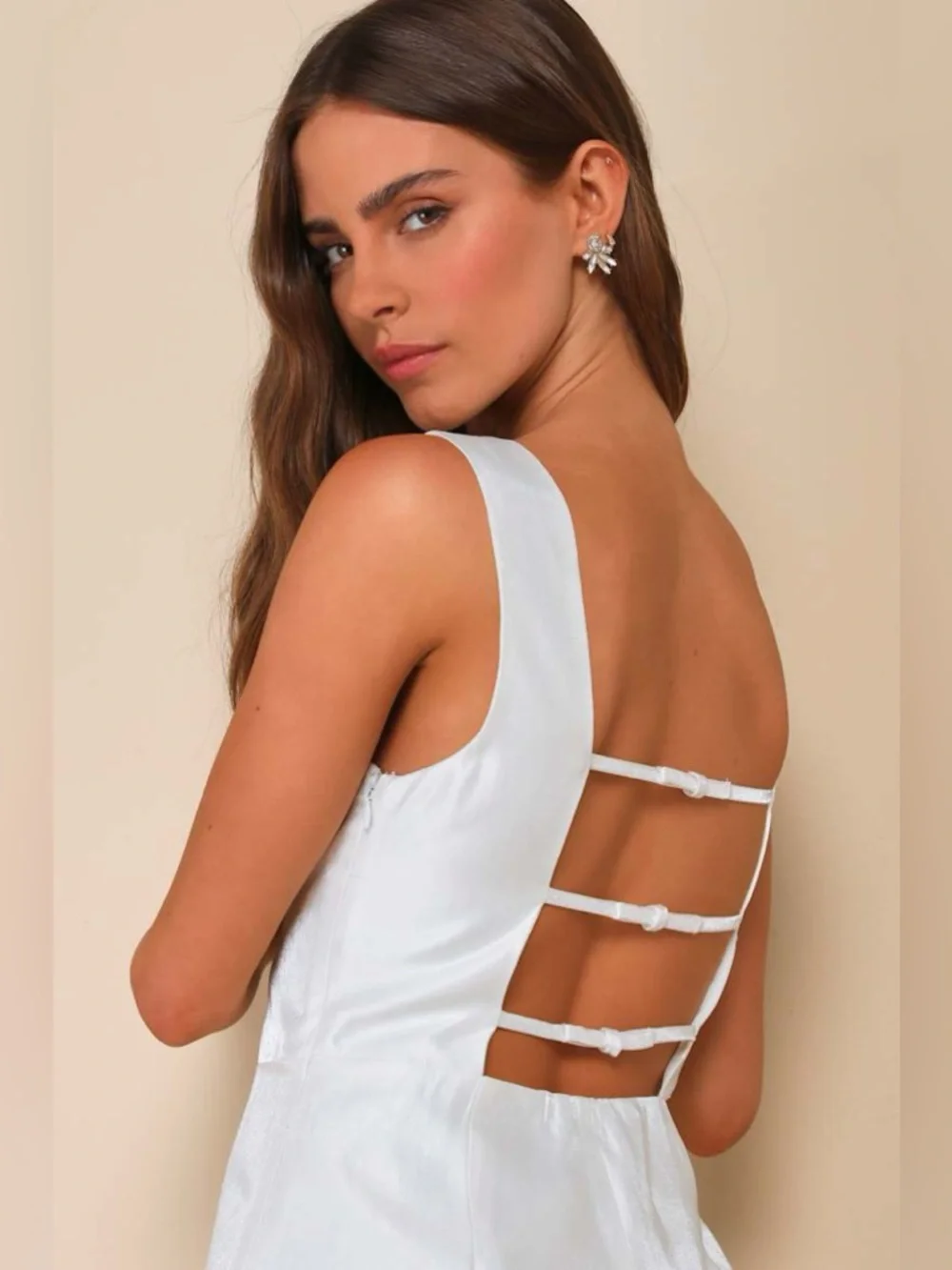 Lulus Sophisticated Selection White Sleeveless Backless Mini Dress - Picture 4 of 13